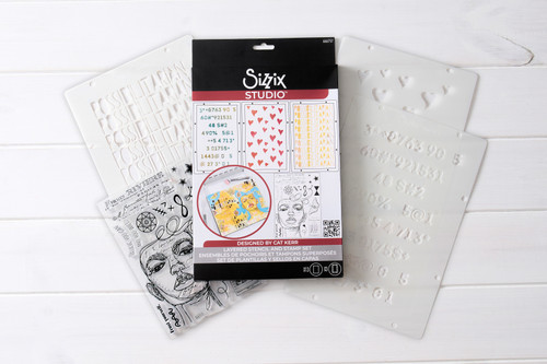 Sizzix Clear Stamp Set 13/Pkg W/Stencils 3/Pkg By Cat Kerr-Possibilitarian - 5A002BLG-1GF2Z Sizzix Clear Stamp Set 13/Pkg W/Stencils 3/Pkg By Cat Kerr-Possibilitarian - 5A002BLG-1GF2Z