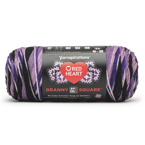 3 Pack - Red Heart All in One Granny Square-Grape Granny - E310GS-1GGN1 - 073650091414
