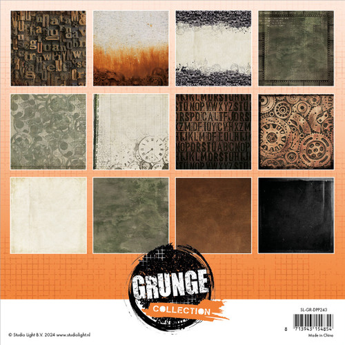 Studio Light Grunge Paper Pad 8"X8" 36/Pkg-Nr. 243, Backgrounds 5A002GT3-1GJ6Q