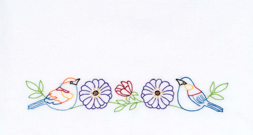 Jack Dempsey Stamped Pillowcases W/White Perle Edge 2/Pkg-2 Birds - 5A002GF1-1GHXZ