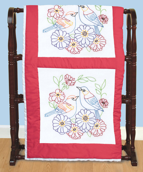 Jack Dempsey Stamped White Quilt Blocks 18"X18" 6/Pkg-2 Birds - 5A002GF7-1GHY0 Jack Dempsey Stamped White Quilt Blocks 18"X18" 6/Pkg-2 Birds - 5A002GF7-1GHY0