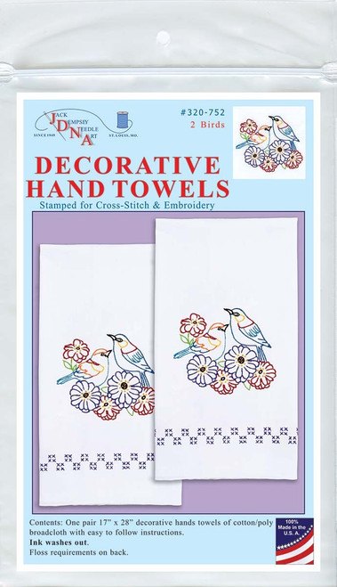 Jack Dempsey Stamped Decorative Hand Towels 17"X28"-2 Birds - 5A002GDS-1GHYF - 013155027525