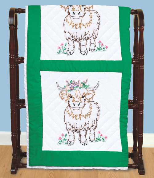 Jack Dempsey Stamped White Quilt Blocks 18"X18" 6/Pkg-Highland Cow - 5A002GDV-1GHYH Jack Dempsey Stamped White Quilt Blocks 18"X18" 6/Pkg-Highland Cow - 5A002GDV-1GHYH