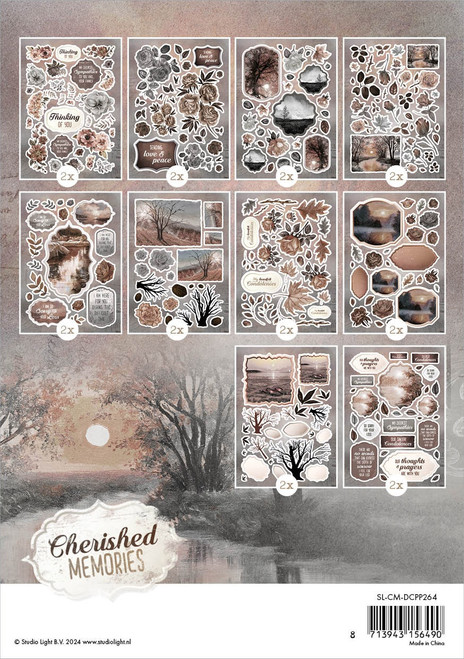 Studio Light Cherished Memories Die-cut Paper Pad 5.8"X8.26"-Nr. 264, Elements - 5A002GSX-1GJ8N