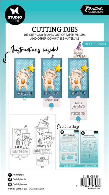 Studio Light Essentials Cutting Die-Nr. 929, Peek A Boo Slider - 5A002GRZ-1GJ8G Studio Light Essentials Cutting Die-Nr. 929, Peek A Boo Slider - 5A002GRZ-1GJ8G