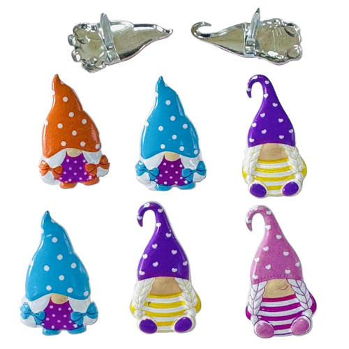 6 Pack - Eyelet Outlet Shape Brads 12/Pkg-Girl Gnome - QBRD2-1GJ2X - 810787026021