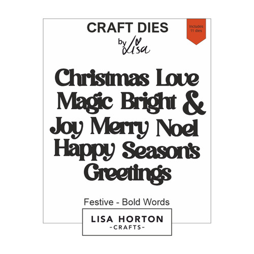 Lisa Horton Crafts Festive Dies-Bold Words - 5A002G3K-1GHLF - 792816356890