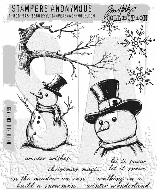 Tim Holtz Cling Stamps 7"X8.5"-Mr. Frostie - CMS-LG-1GHTX