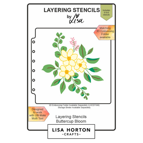 Lisa Horton Crafts Layering Stencils-Buttercup Bloms - 5A002G2S-1GHHZ - 792816355954