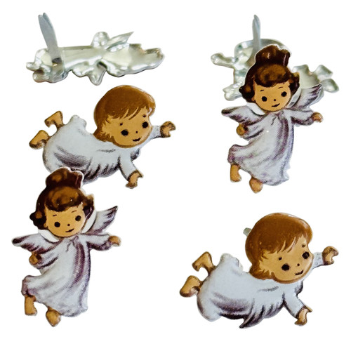 6 Pack - Eyelet Outlet Shape Brads 12/Pkg-Angel - QBRD2-1GJ31 - 810787026106