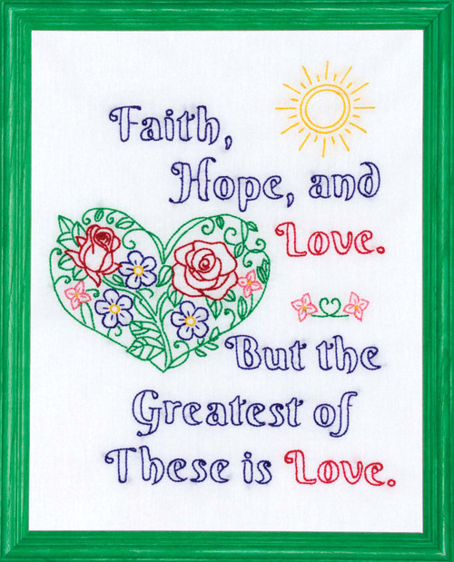 4 Pack - Jack Dempsey Stamped White Sampler 11"X14"-The Greatest Is Love - 5A002GF0-1GHY8 4 Pack - Jack Dempsey Stamped White Sampler 11"X14"-The Greatest Is Love - 5A002GF0-1GHY8