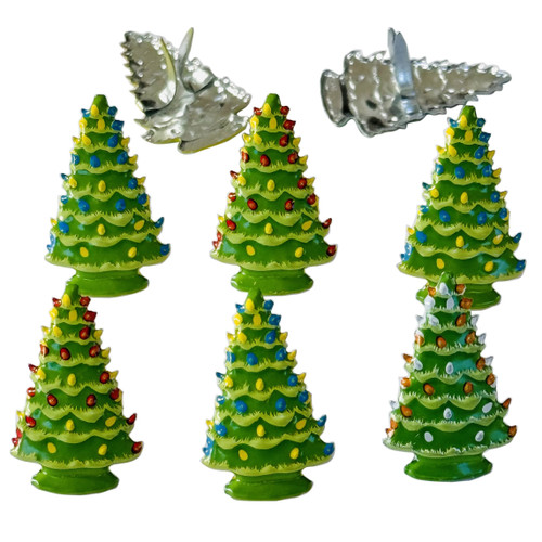 6 Pack - Eyelet Outlet Shape Brads 12/Pkg-Retro Tree - QBRD2-1GJ2T - 810787026045