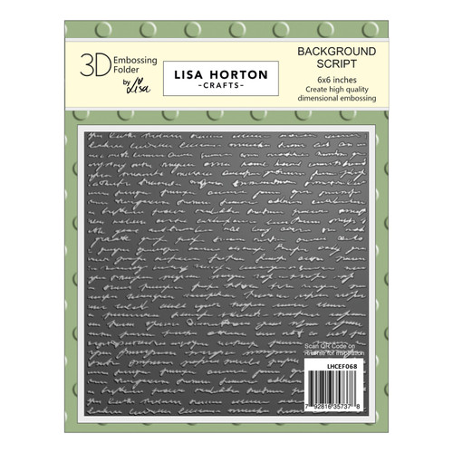 Lisa Horton Crafts Embossing Folder 6"X6"-Background Script 5A002G30-1GHK5 - 792816357378
