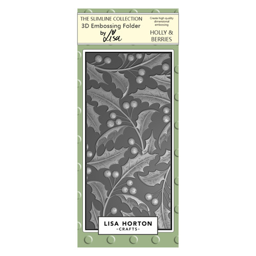 Lisa Horton Crafts Embossing Folder-Holly And Berries - 5A002G27-1GHKK - 792816353714