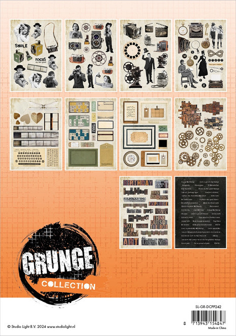 2 Pack - Studio Light Grunge Paper Pad 5.83"X8.26" 20/Pkg-Nr. 242, Elements - 5A002GSY-1GJBB 2 Pack - Studio Light Grunge Paper Pad 5.83"X8.26" 20/Pkg-Nr. 242, Elements - 5A002GSY-1GJBB
