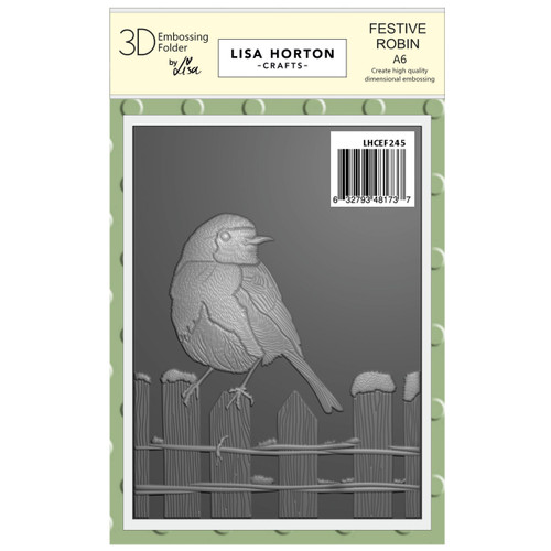 Lisa Horton Crafts A6 Embossing Folder-Festive Robin - 5A002G3V-1GHKN - 632793481737