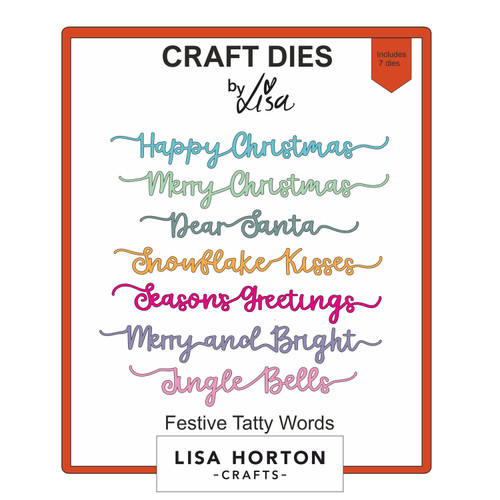 Lisa Horton Crafts Festive Dies-Tatty Words - 5A002G49-1GHL8 - 792816356913