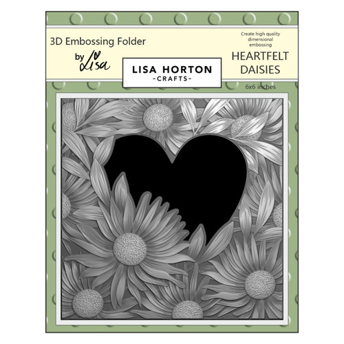 Lisa Horton Crafts Embossing Folder 6"X6"-Heartfelt Daisies - 5A002G22-1GHHS - 792816355268