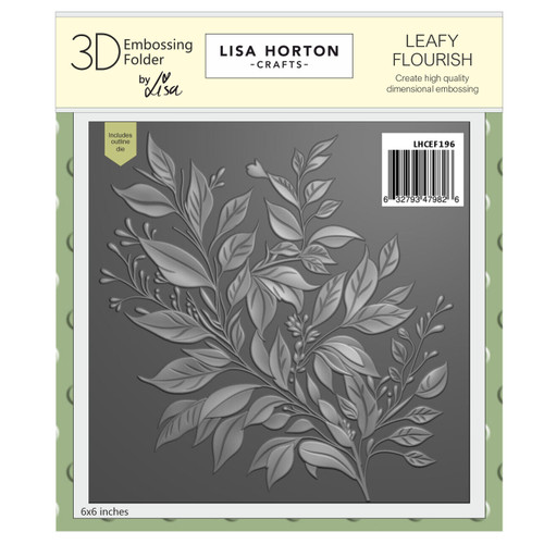 Lisa Horton Crafts Embossing Folder 6"X6"-Leafy Flourish - 5A002G4X-1GHKZ - 632793479826