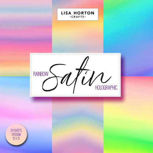 Lisa Horton Crafts 300gsm Cardstock 12"X12"-Rainbow Satin Holographic - 5A002G3S-1GHL2 - 632793483229