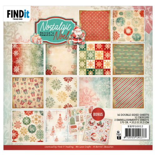 2 Pack Find It Trading Berries Beauties Paper Pack 8"X8" 18/Pkg-Design, Nostalgic Noel 5A002GL5-1GJ3J - 8718715141377