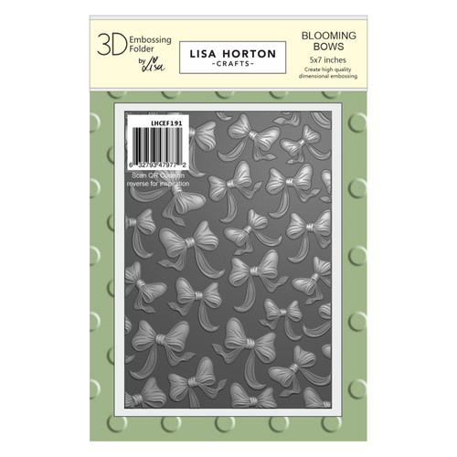 Lisa Horton Crafts Embossing Folder 5"X7"-Blooming Bows - 5A002G3Z-1GHJS - 632793479772