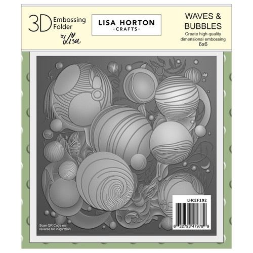 Lisa Horton Crafts Embossing Folder 6"X6"-Waves & Bubbles - 5A002G4P-1GHJK - 632793479789