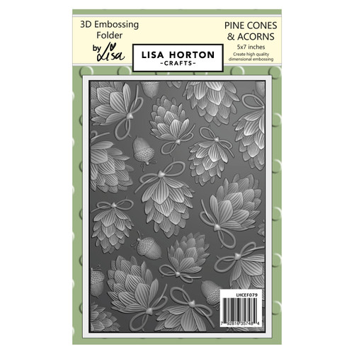 Lisa Horton Crafts Embossing Folder 5"X7"-Pine Cones And Acorns - 5A002G2M-1GHJN - 792816357484