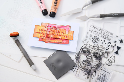 Sizzix Clear Stamp Set 7/Pkg W/Stencils 3/Pkg By Cat Kerr-Create - 5A002BLL-1GF33