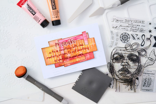 Sizzix Clear Stamp Set 7/Pkg W/Stencils 3/Pkg By Cat Kerr-Create - 5A002BLL-1GF33