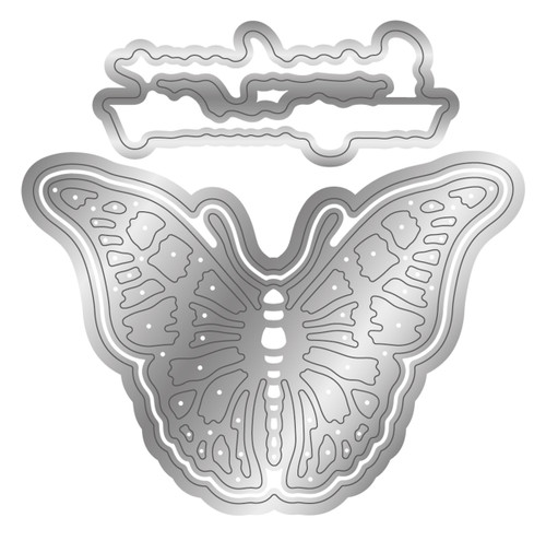 Crafter's Companion 3D Embossing Folder, Die & Acrylic Stamp-Splendid Butterflies 5A002G01-1GHDS