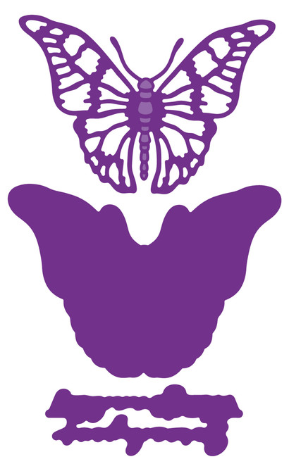 Crafter's Companion 3D Embossing Folder, Die & Acrylic Stamp-Splendid Butterflies 5A002G01-1GHDS