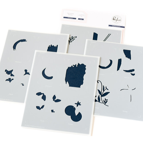 Pinkfresh Studio Stencils 4.25"X5.5" 6/Pkg-Framed Art - 5A002CVF-1GGCH - 736952885524