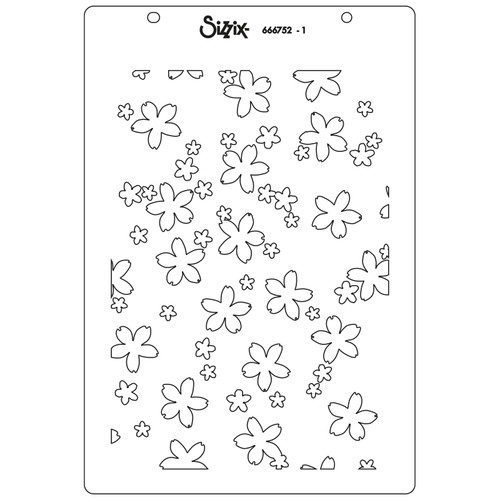 Sizzix A5 Cosmopolitan Stencil By Stacey Park 2/Pkg-Petals Adornment - 5A00282H-1GB4H