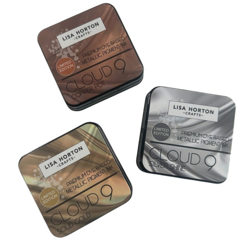 Lisa Horton Crafts Limited Edition Metallic Ink Pads 3/Pkg-Silver, Gold and Copper - A5002BT3-G1FBX - 632793482079