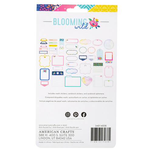 3 Pack - Paige Evans Blooming Wild Journaling Embellishments-W/Holographic Foil Accents - PE014058 3 Pack - Paige Evans Blooming Wild Journaling Embellishments-W/Holographic Foil Accents - PE014058
