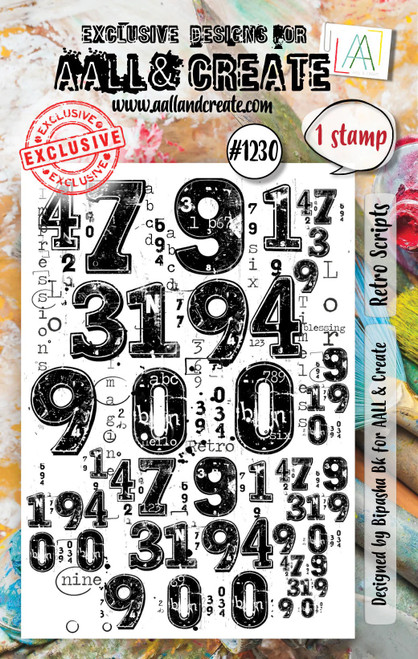 AALL And Create A7 Photopolymer Clear Stamp Set-Retro Scripts - 5A002C6S-1GFQX - 5060979167833