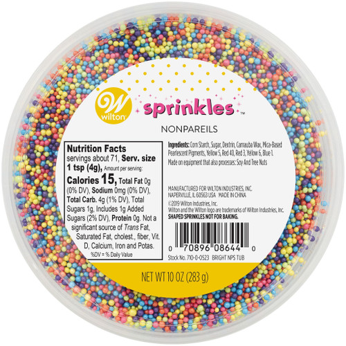 4 Pack - Wilton Nonpareil Sprinkle Mix Tub 10oz-Bright Pastel - 5A002HBS-1GJVT 4 Pack - Wilton Nonpareil Sprinkle Mix Tub 10oz-Bright Pastel - 5A002HBS-1GJVT
