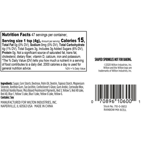 3 Pack - Wilton 6-Cell Sprinkle Mix With Turning Lid 6.5oz-Rainbow Medley - 5A002HBR-1GJVY 3 Pack - Wilton 6-Cell Sprinkle Mix With Turning Lid 6.5oz-Rainbow Medley - 5A002HBR-1GJVY