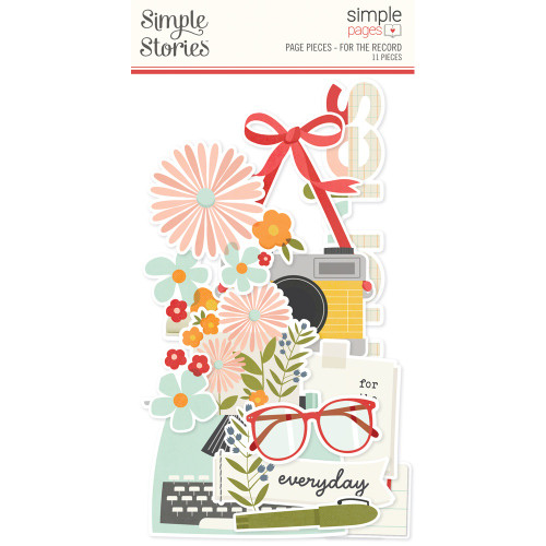 3 Pack - Simple Stories Simple Pages Page Pieces-For The Record - 5A002GY0-1GJGF - 810150775310