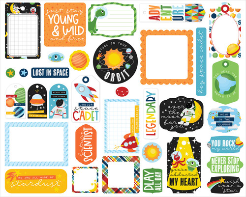 3 Pack - Echo Park Ephemera-Frames & Tags, Blast Off - 5A002H06-1GJKD 3 Pack - Echo Park Ephemera-Frames & Tags, Blast Off - 5A002H06-1GJKD