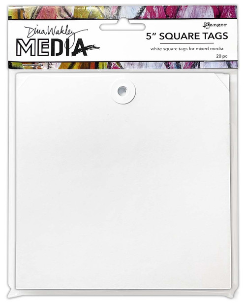 3 Pack - Dina Wakley MEdia Square Tags With Reinforced Holes-5" - 5A002GKR-1GJ33 - 789541087656