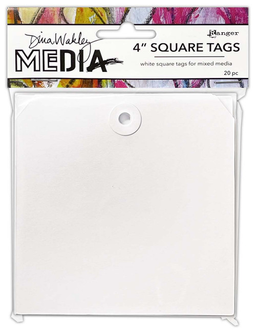 3 Pack - Dina Wakley MEdia Square Tags With Reinforced Holes-4" - 5A002GKN-1GJ37 - 789541087649