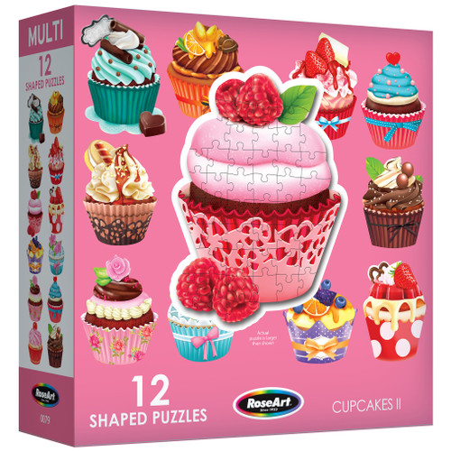 RoseArt Multishaped Jigsaw Puzzle 500 Pieces-Cupcakes - 5A002H64-1GJQR - 4895145414821