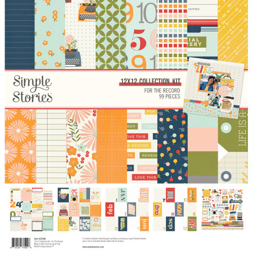 Simple Stories Collection Kit 12"X12"-For The Record - 5A002GTW-1GJDR - 810150775006