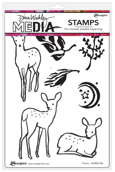 Dina Wakley Media Cling Stamps 6"X9"-Fawns - MDR-1GJ35 - 789541087786