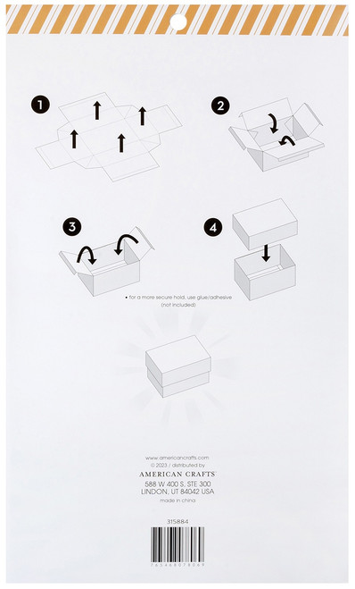 3 Pack - American Crafts Folding Gift Boxes-White - 5A002HSD-1GKBT