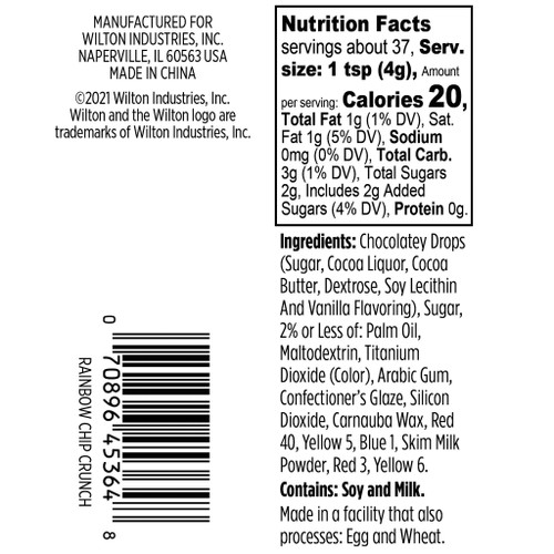 4 Pack - Chocolatey Center Crunch Sprinkles 5.25oz-Rainbow Chip - W5364 4 Pack - Chocolatey Center Crunch Sprinkles 5.25oz-Rainbow Chip - W5364