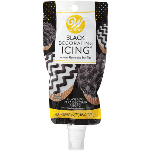 3 Pack - Icing 8oz Pouch W/Tips-Black - W7044-748 - 070896147486