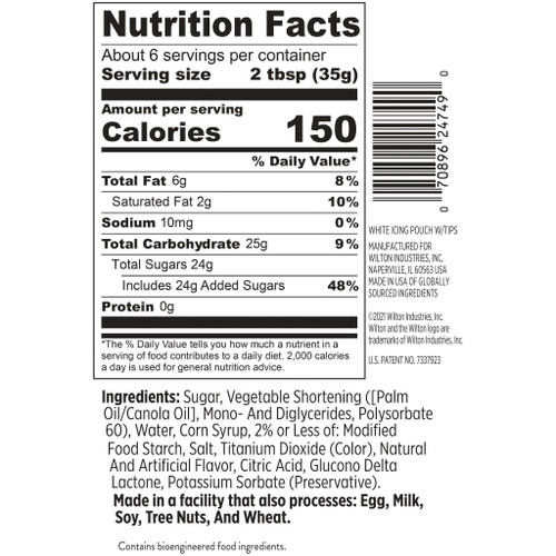 3 Pack - Icing 8oz Pouch W/Tips-White - W7044-749 3 Pack - Icing 8oz Pouch W/Tips-White - W7044-749